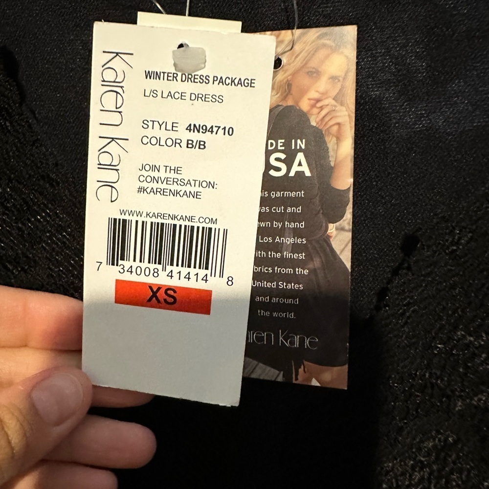 Karen Kane Black Lace Long Sleeve Dress - Picture 4 of 5